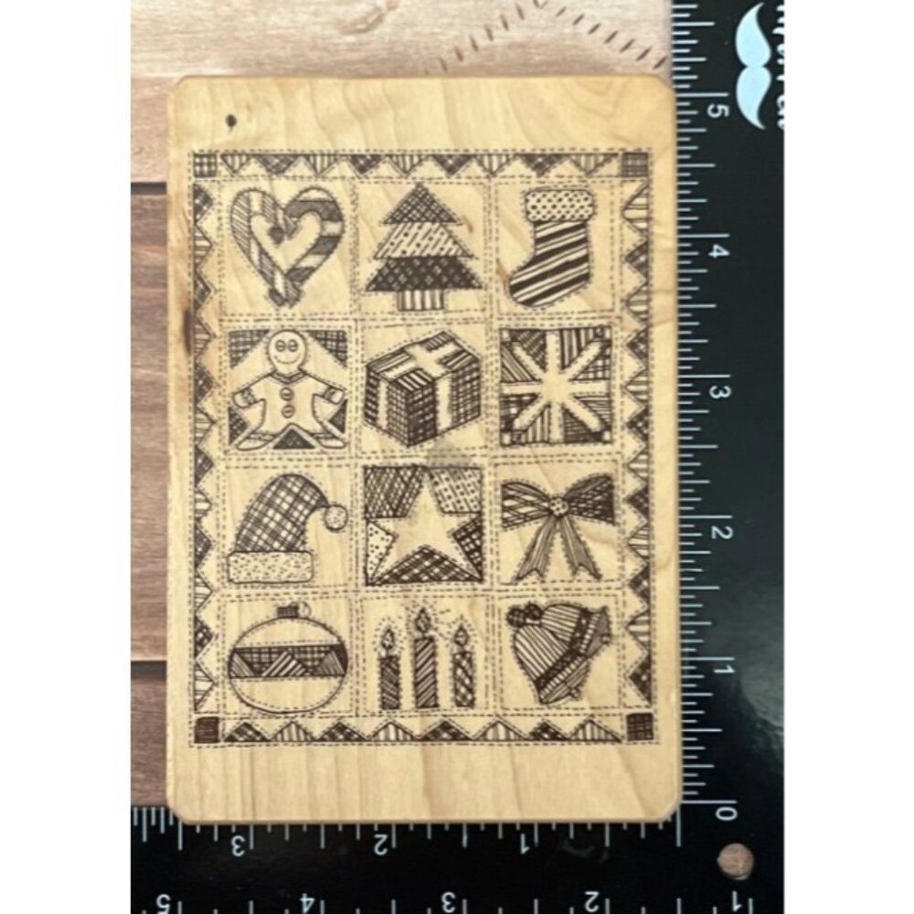 Wood Mounted Rubber Stamp Christmas Icons By Inkadinkado 903